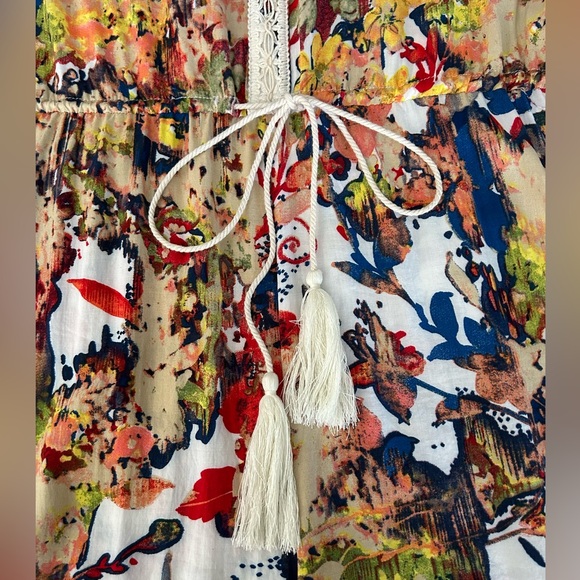 Chelsea & Violet Multi Color Boho Shorts Romper Lace Tassel Detail Size M - Picture 12 of 16